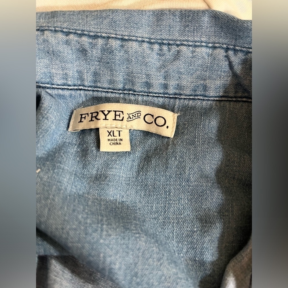 FRYE XLT chambray denim button-down, long sleeve … - image 6
